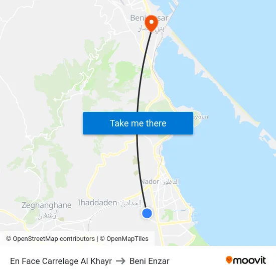 En Face Carrelage Al Khayr to Beni Enzar map