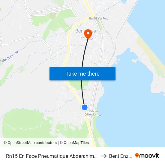 Rn15 En Face Pneumatique Abderahim -A to Beni Enzar map