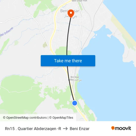 Rn15 . Quartier Abderzaqen -R to Beni Enzar map