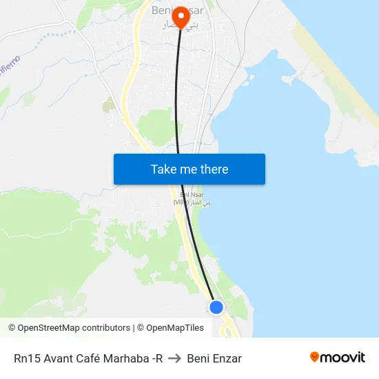 RN15 Before Marhaba Cafe -R to Beni Enzar map