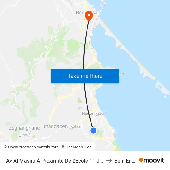 Al Masira Ave Near 11 January School to Beni Enzar map