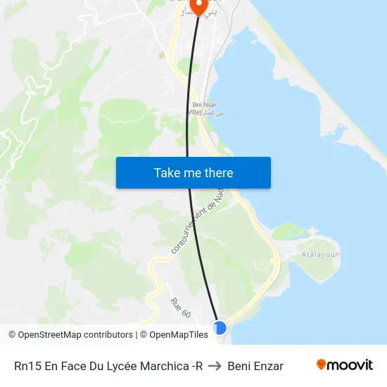 Rn15 En Face Du Lycée Marchica -R to Beni Enzar map