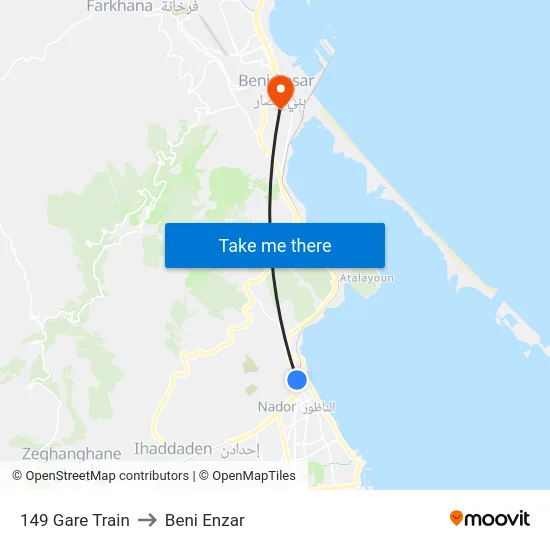 149  Gare Train to Beni Enzar map