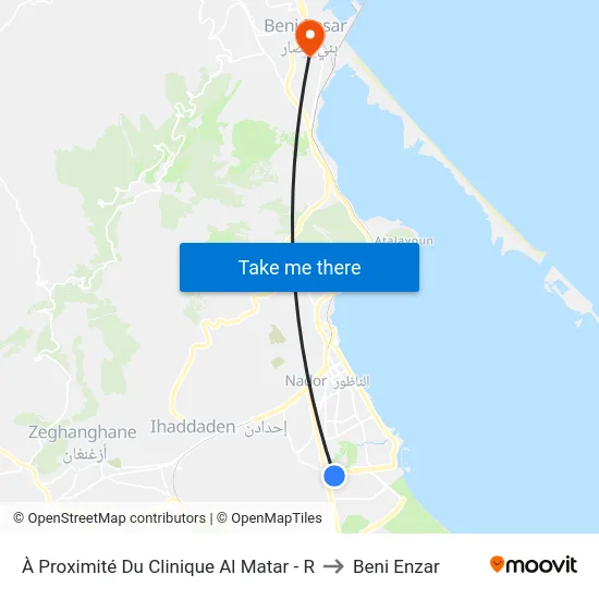À Proximité Du Clinique Al Matar - R to Beni Enzar map