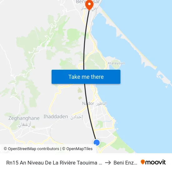 Rn15 An Niveau De La Rivière Taouima -R to Beni Enzar map