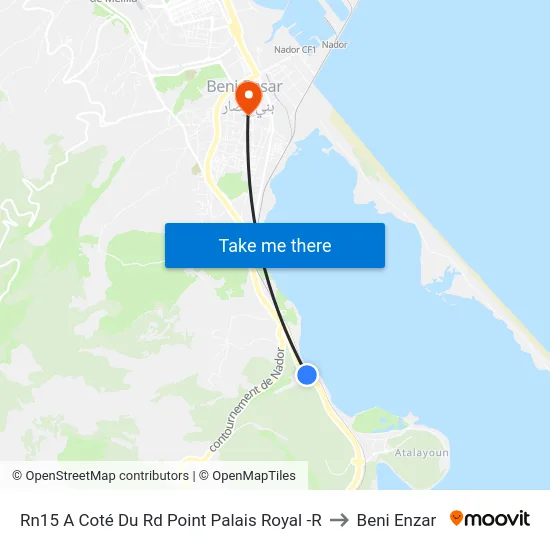 Rn15 A Coté Du Rd Point Palais Royal -R to Beni Enzar map