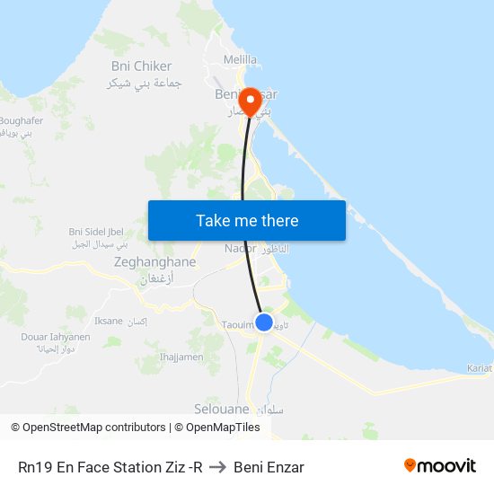 Rn19 En Face Station  Ziz -R to Beni Enzar map