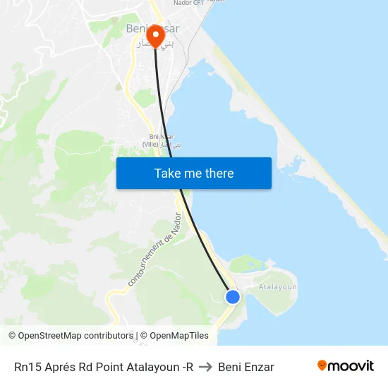Rn15 Aprés Rd Point Atalayoun -R to Beni Enzar map