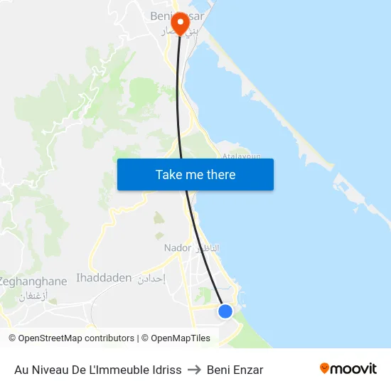 Au Niveau De L'Immeuble Idriss to Beni Enzar map