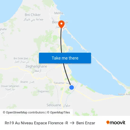 Rn19 Au Niveau Espace Florence -R to Beni Enzar map