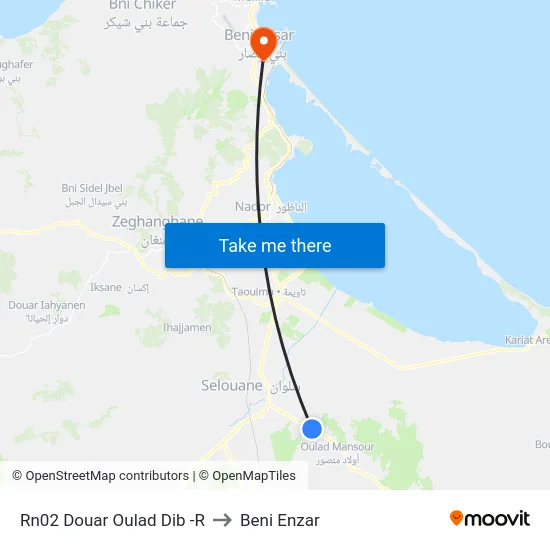 Rn02 Douar Oulad Dib -R to Beni Enzar map