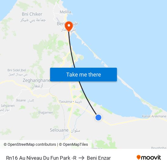 Rn16 Au Niveau Du Fun Park -R to Beni Enzar map