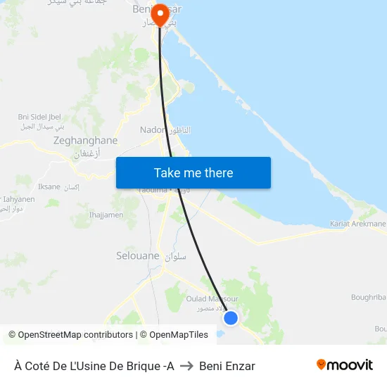 À Coté De L'Usine De Brique -A to Beni Enzar map
