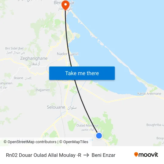 Rn02 Douar Oulad Allal Moulay -R to Beni Enzar map