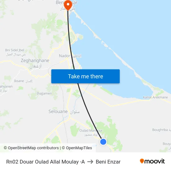 Rn02 Douar Oulad Allal Moulay -A to Beni Enzar map