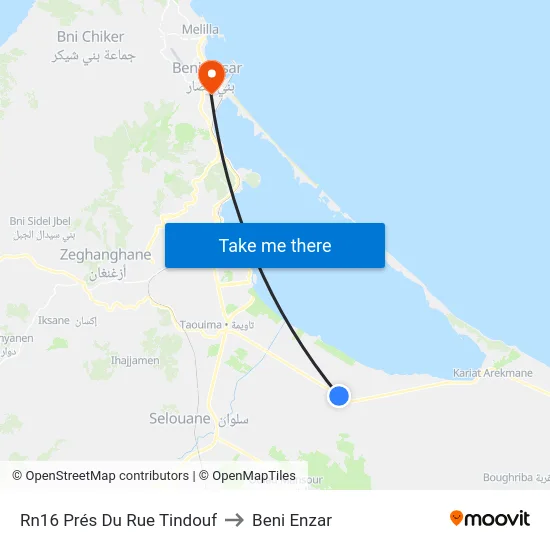 Rn16 Prés Du Rue Tindouf to Beni Enzar map