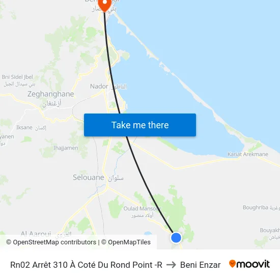 Rn02 Arrêt 310 À Coté Du Rond Point -R to Beni Enzar map