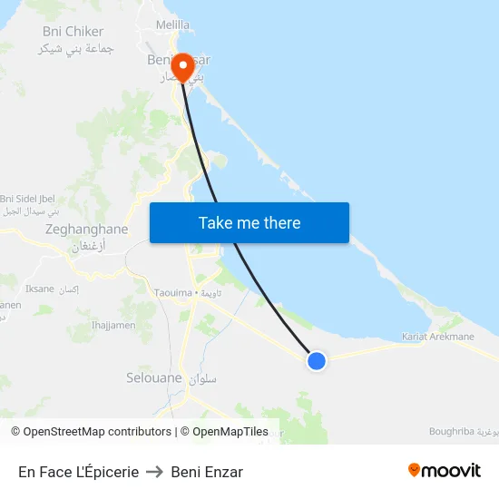 En Face L'Épicerie to Beni Enzar map