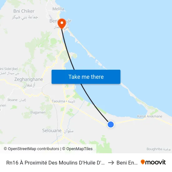 Rn16 À Proximité Des Moulins D'Huile D'Olive - A to Beni Enzar map