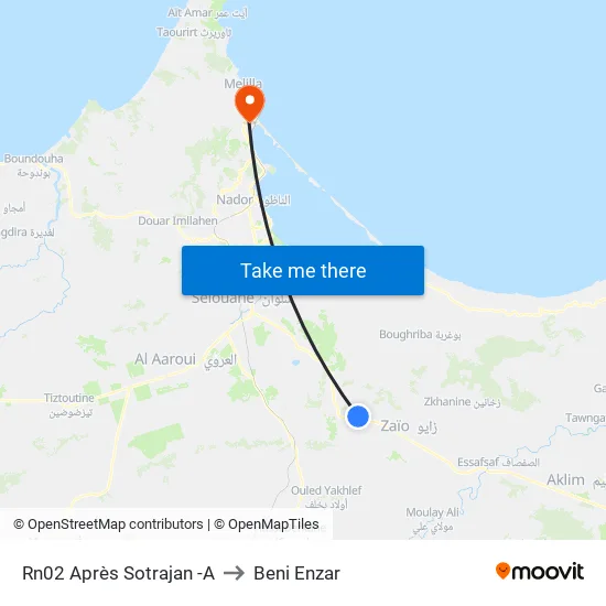 RN02 After Sotrajan -A to Beni Enzar map