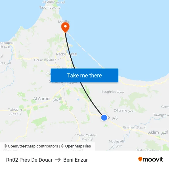 Rn02 Prés De Douar to Beni Enzar map