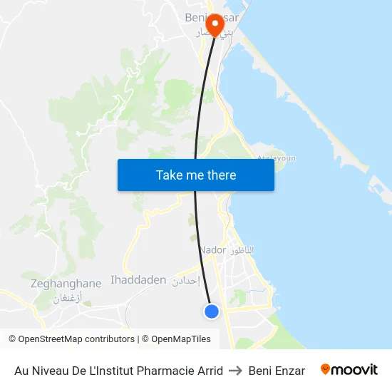 Au Niveau De L'Institut Pharmacie Arrid to Beni Enzar map