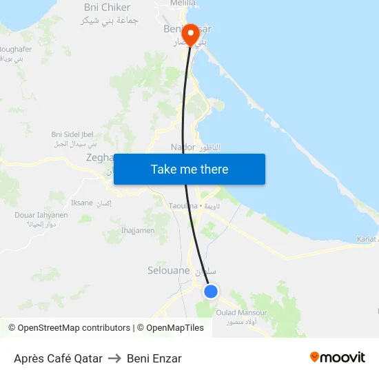 Après Café Qatar to Beni Enzar map