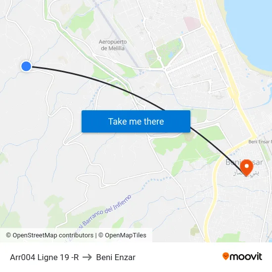 Arr004 Ligne 19 -R to Beni Enzar map