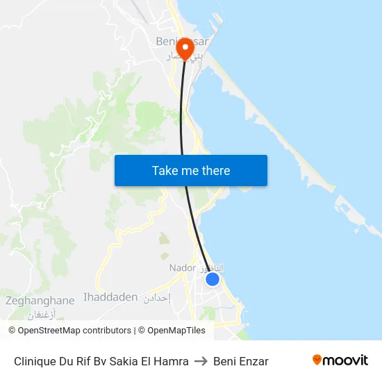 Rif Clinic Sakia El Hamra Blvd to Beni Enzar map