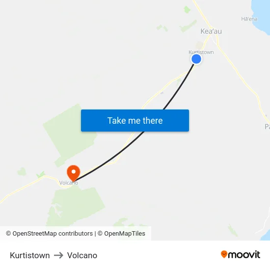 Kurtistown to Volcano map