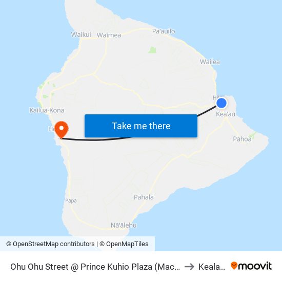 Ohu Ohu Street @ Prince Kuhio Plaza (Macy's Men's Children & Home) to Kealakekua map