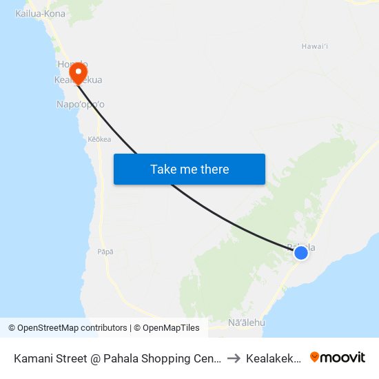 Kamani Street @ Pahala Shopping Center to Kealakekua map