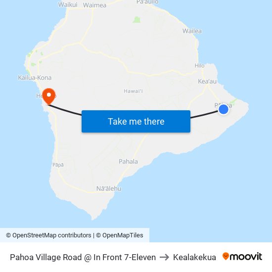 Pahoa Village Road @ In Front 7-Eleven to Kealakekua map