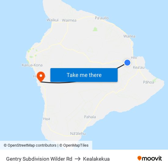 Gentry Subdivision Wilder Rd to Kealakekua map