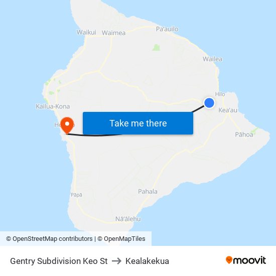 Gentry Subdivision Keo St to Kealakekua map