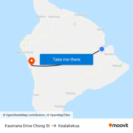 Kaumana Drive Chong St to Kealakekua map