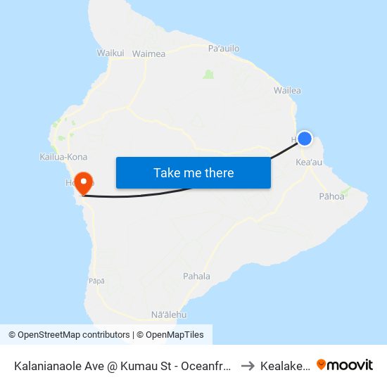 Kalanianaole Ave @ Kumau St - Oceanfront Kitchen to Kealakekua map