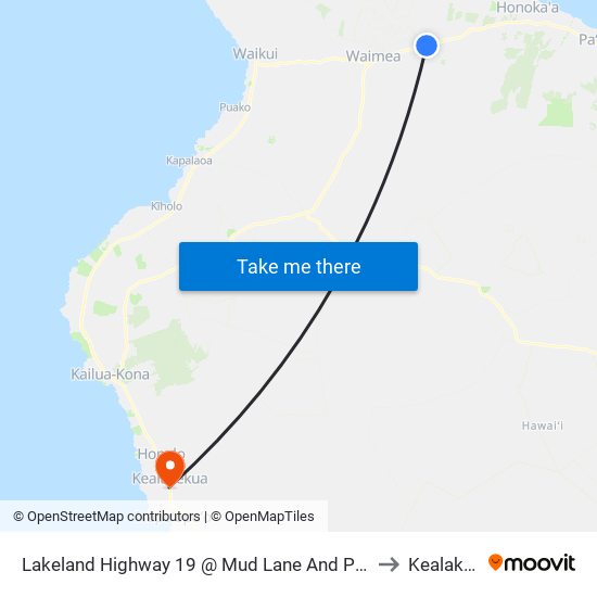 Lakeland Highway 19 @ Mud Lane And Puu Pulehu Loop to Kealakekua map