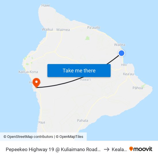 Pepeekeo Highway 19 @ Kuliaimano Road (Across From Us Post Office) to Kealakekua map