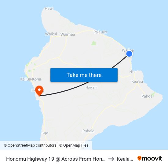 Honomu Highway 19 @ Across From Honomu Rd/Highway 220 to Kealakekua map