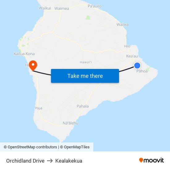 Orchidland Drive to Kealakekua map