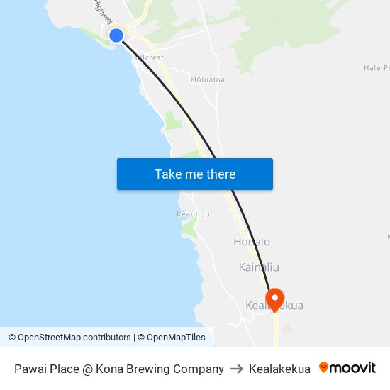 Pawai Place @ Kona Brewing Company to Kealakekua map