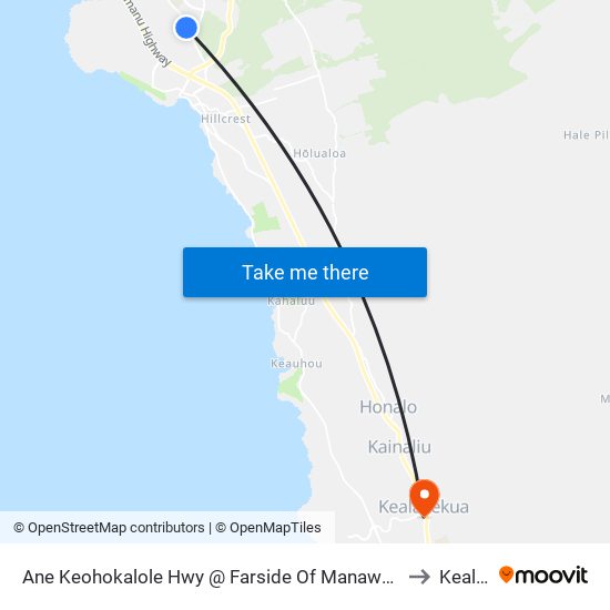 Ane Keohokalole Hwy @ Farside Of Manawalea Street (Lei Kupuna/Lei Ohana) Housing to Kealakekua map