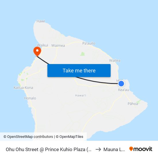 Ohu Ohu Street @ Prince Kuhio Plaza (Macy's Men's Children & Home) to Mauna Lani Resort map