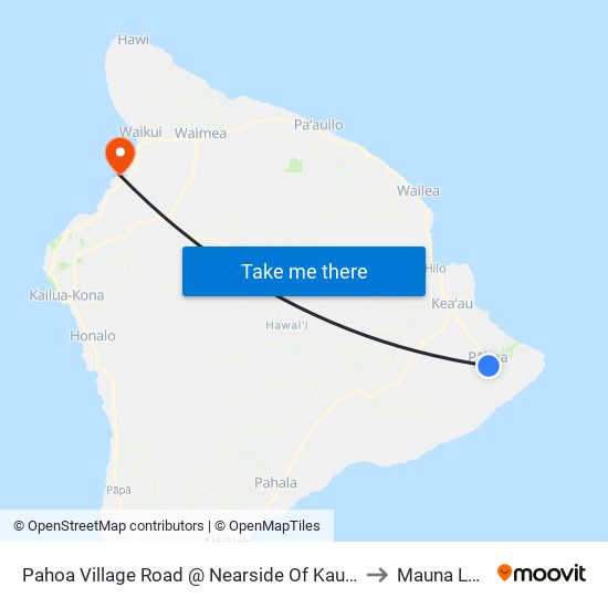 Pahoa Village Road @ Nearside Of Kauhale Street (Napa Auto Parts) to Mauna Lani Resort map