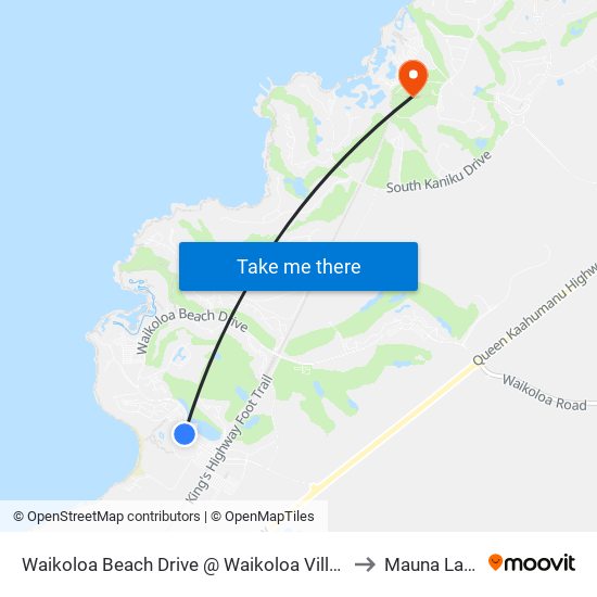 Waikoloa Beach Drive @ Waikoloa Village Marriott Resort & Spa to Mauna Lani Resort map