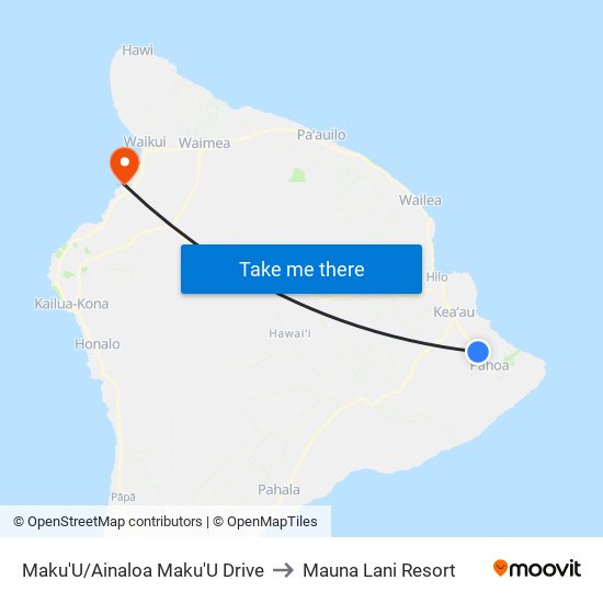 Maku'U/Ainaloa Maku'U Drive to Mauna Lani Resort map