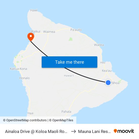 Ainaloa Drive @ Koloa Maoli Road 9 to Mauna Lani Resort map