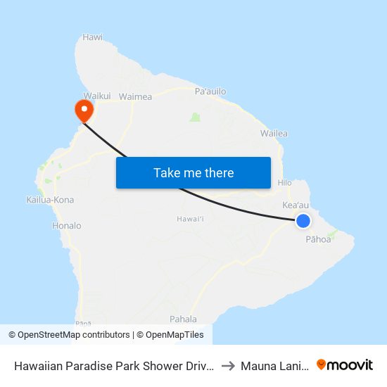 Hawaiian Paradise Park Shower Drive @ Highway 130 to Mauna Lani Resort map