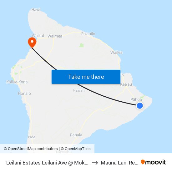 Leilani Estates Leilani Ave @ Moku Street to Mauna Lani Resort map